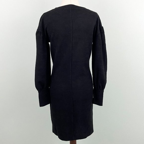 🌸SOLD🌸 NWT Walter Baker | Black Chenille Rib Knit Sweater Dress XS - Picture 9 of 11